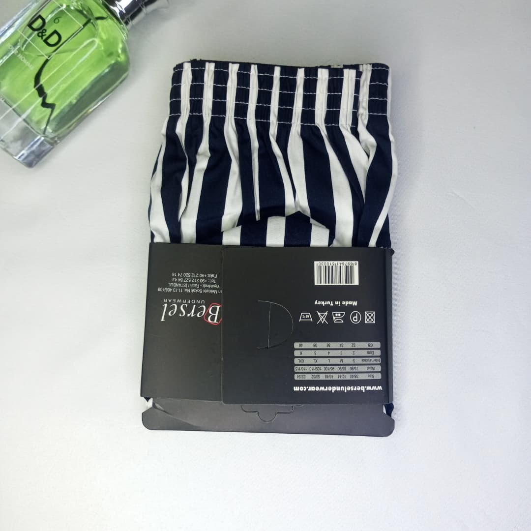 Boxer Homme Rayé Marine | Bersel Underwear | Confort Premium