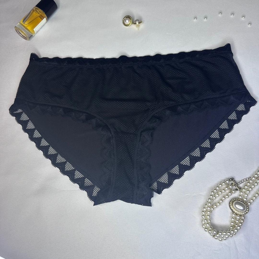 Slip Femme Noir Tulle & Dentelle Géométrique – s.Oliver | Grande Taille Lingerie Abidjan XL