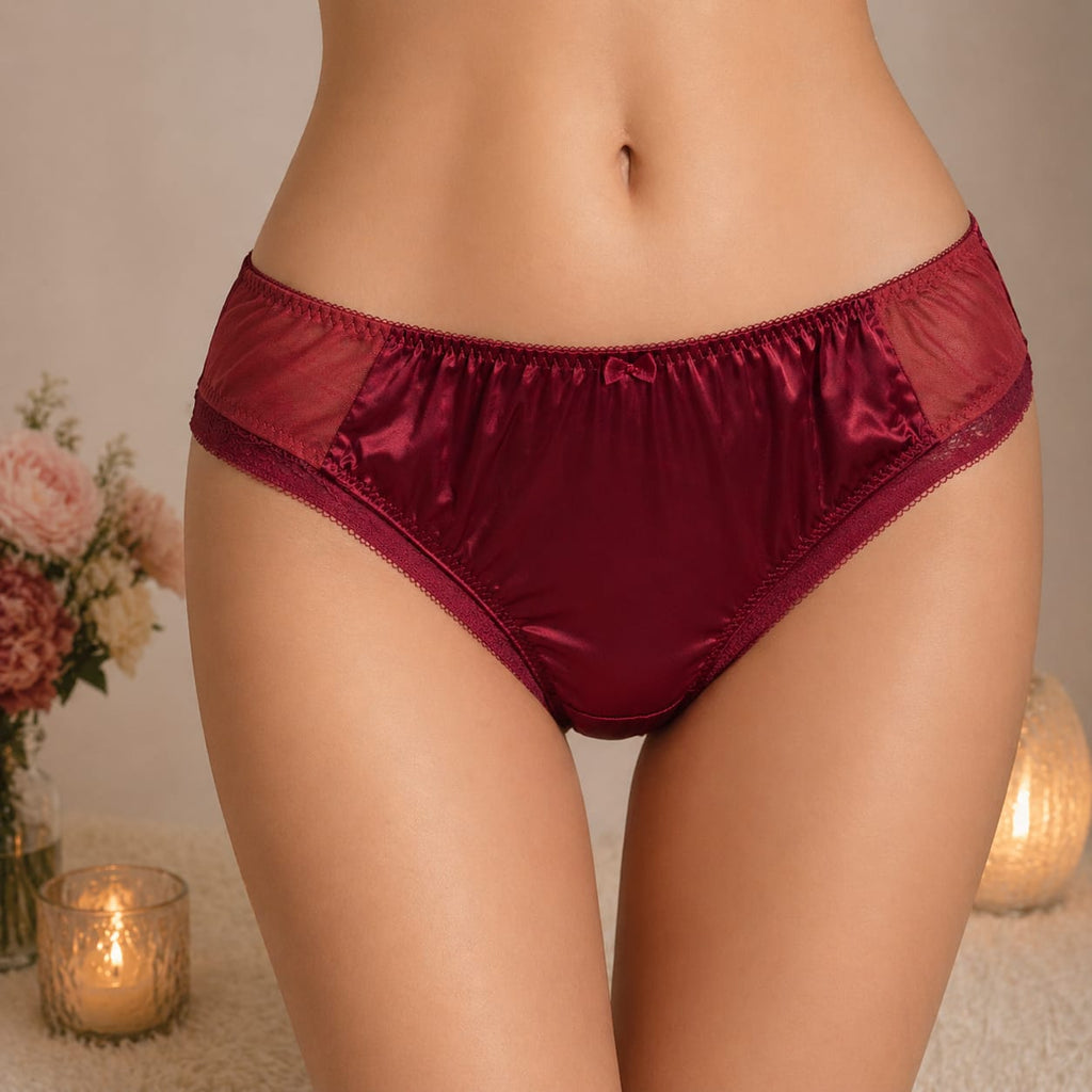 Culotte Femme Rouge Satiné – Microfibre Douce Coupe Classique | Lingerie Abidjan Côte d'Ivoire Taille M