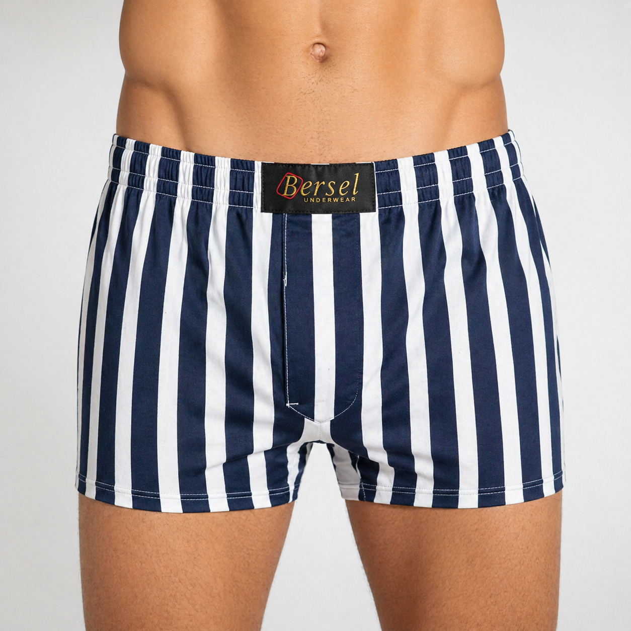 Boxer Homme Rayé Marine | Bersel Underwear | Confort Premium