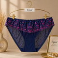 Slip Femme Bleu Marine Broderies Fuchsia | Grande Taille Lingerie Abidjan Taille 2XL