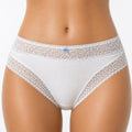 Slip Femme Blanc Coton Côtelé & Dentelle Ajourée – Grande Taille Confort | Lingerie Abidjan XXL