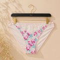 Slip Femme Imprimé Floral – Rose Poudré & Dentelle Taille XL