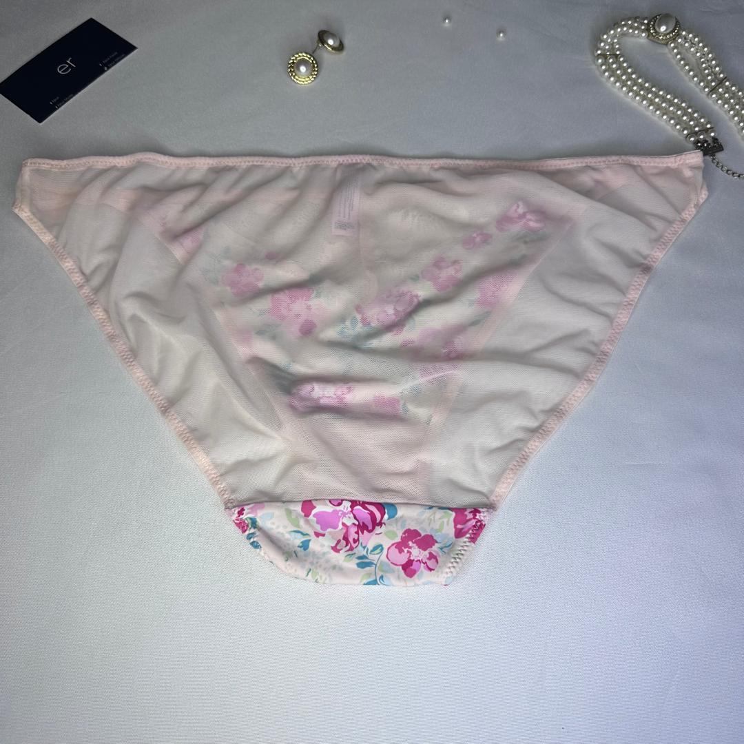 Slip Femme Imprimé Floral – Rose Poudré & Dentelle Taille XL