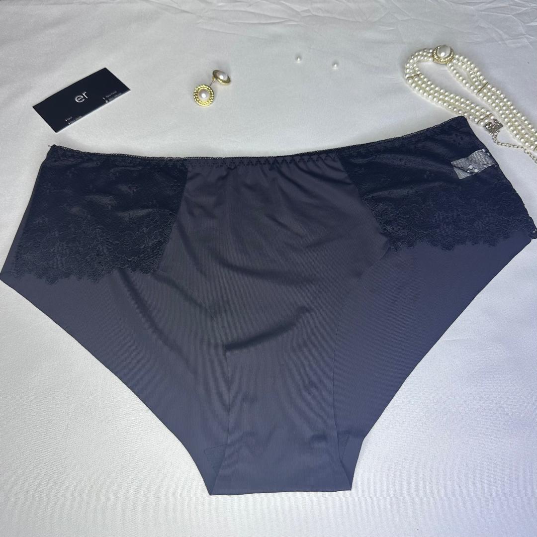 Slip Femme Microfibre & Dentelle – Bleu Marine Nuit Taille 2XL
