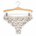 Slip Femme Imprimé Floral – Crème & Dentelle Taille M
