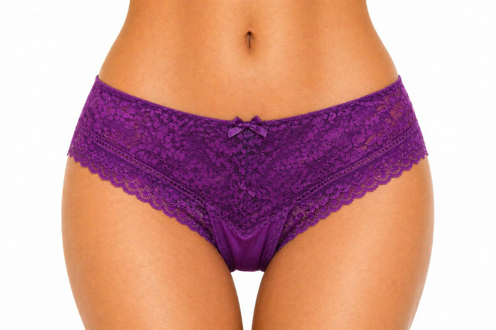 Culotte Femme Dentelle Florale – Violet Intense Vivance Taille S