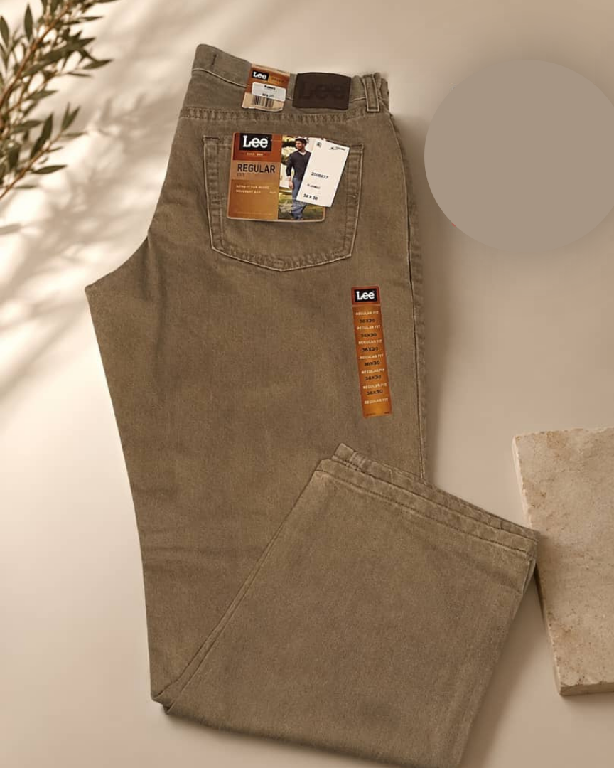 Pantalon Lee Regular Fit – Beige Sable Neuf Taille 36x30