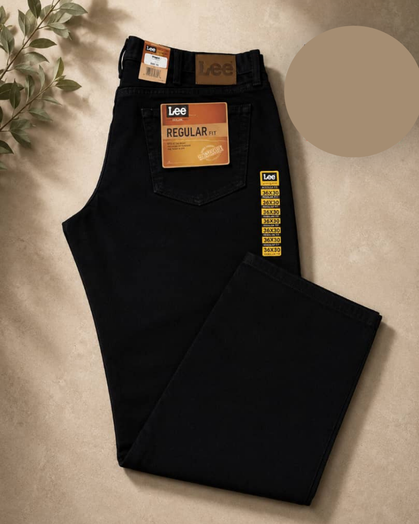 Jean Lee Regular Fit – Noir Intense Neuf Taille 36x30