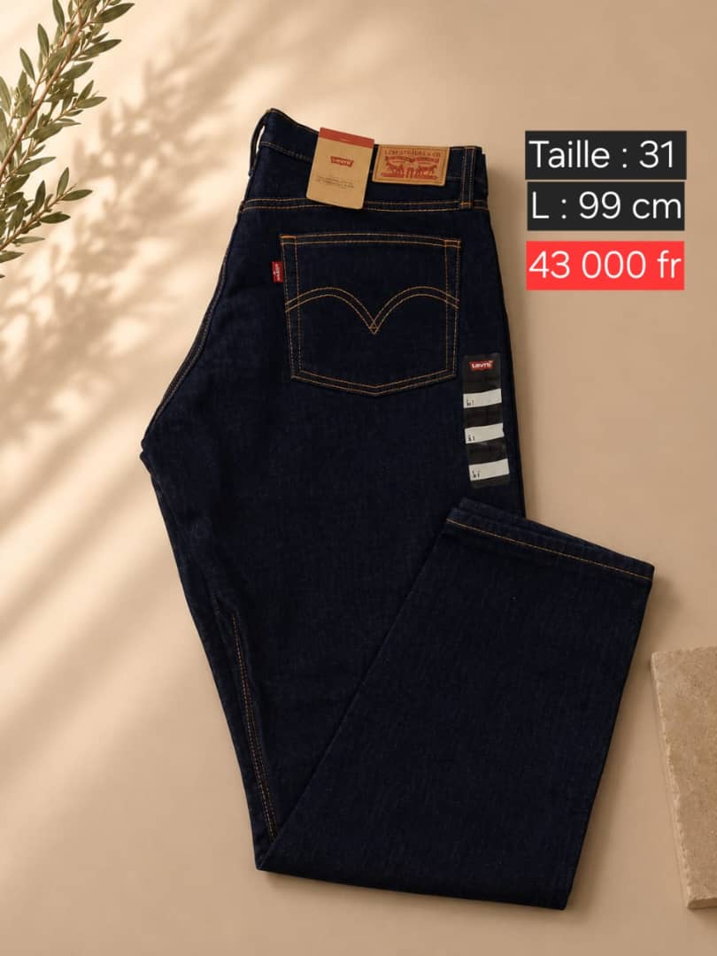 Pantalon Jean Levi's Premium – Bleu Indigo Brut Neuf avec Étiquettes Taille 31