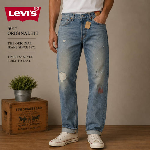 1104 - Pantalon Jean Levi's 501 Original – Coupe Droite Délavé Vintage Taille 36