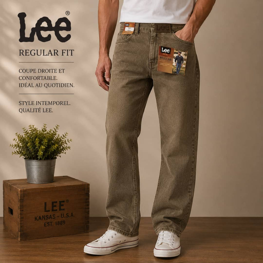 Pantalon Lee Regular Fit – Beige Sable Neuf Taille 36x30