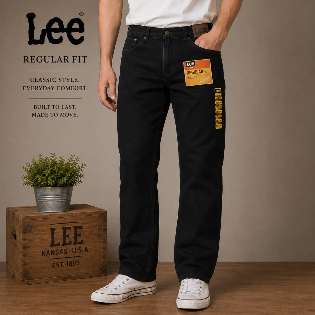 Jean Lee Regular Fit – Noir Intense Neuf Taille 36x30