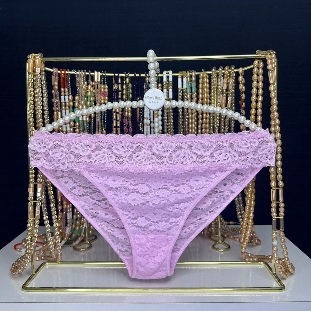 4010 Slip Femme Dentelle Intégrale – Rose Tendre Nayomi Taille L