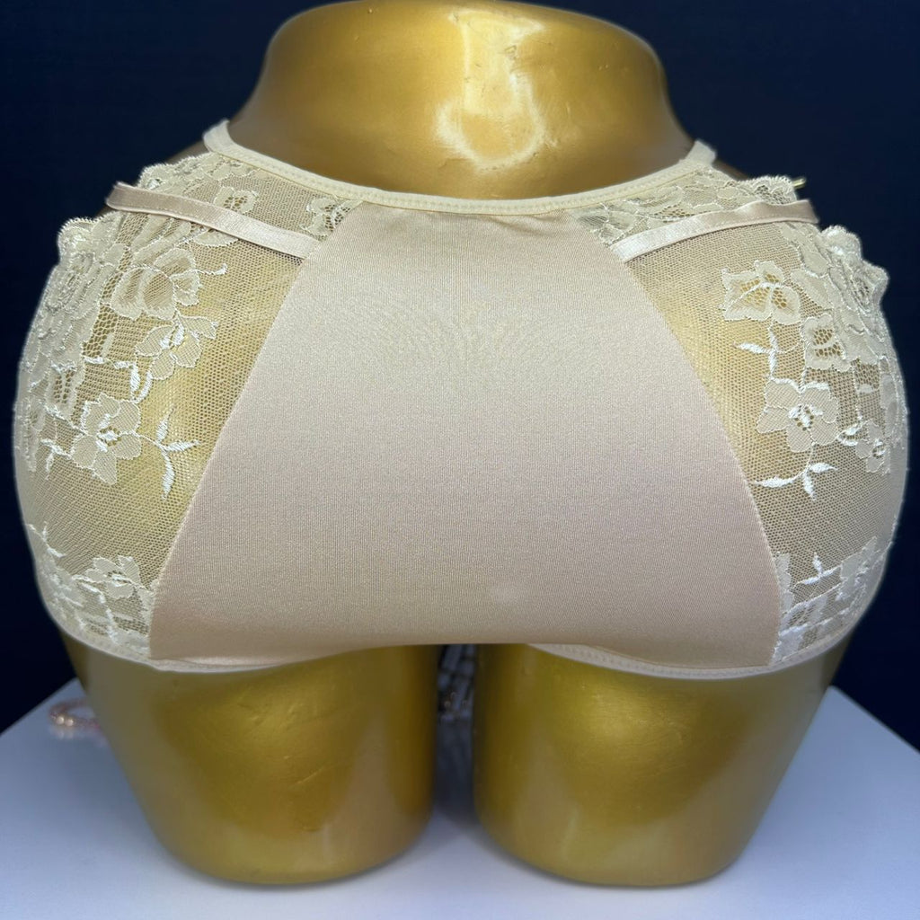 4029 Slip Femme Nude Satiné & Dentelle – Bandes Latérales Sexy | Grande Taille XXL Abidjan