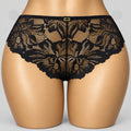 4164 Culotte Shorty Noire Dentelle Florale Grand Motif – Élégance Absolue. Taille M