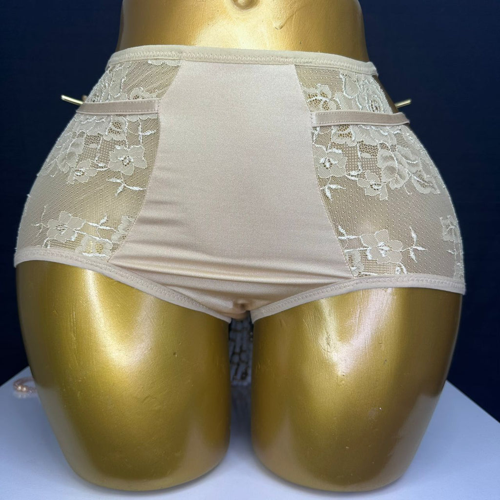 4029 Slip Femme Nude Satiné & Dentelle – Bandes Latérales Sexy | Grande Taille XXL Abidjan