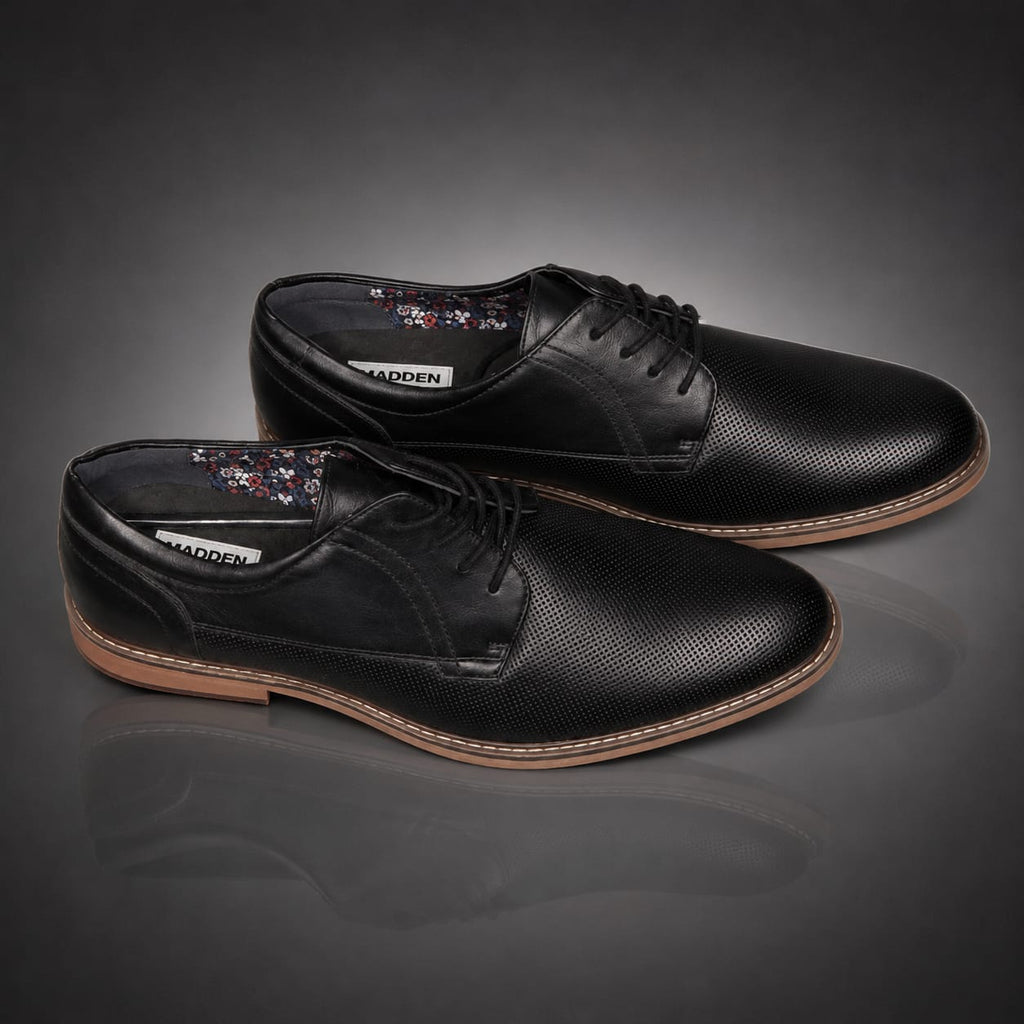 1202 - Chaussures Homme Madden Cuir Premium – Derby Noir Pointure 44