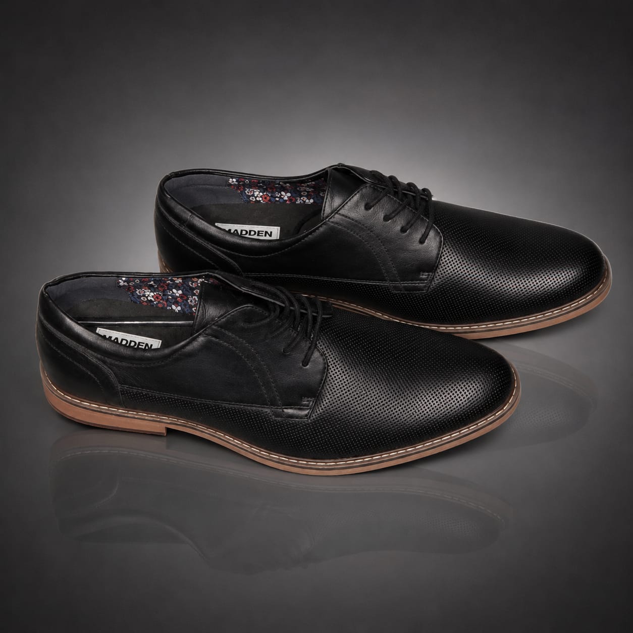 1202 - Chaussures Homme Madden Cuir Premium – Derby Noir Pointure 44