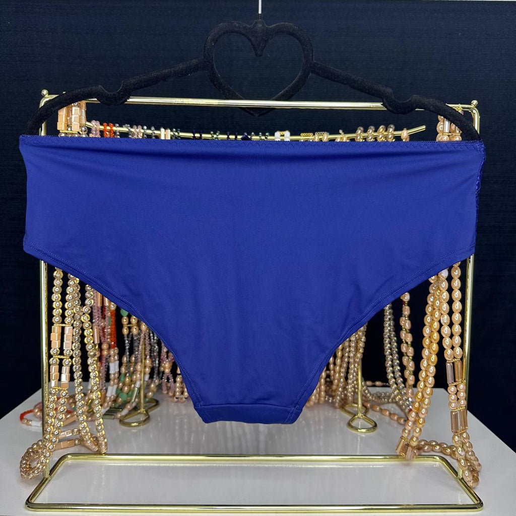 4085 Culotte Dentelle Fleurie Bleu Roi – Élégante & Sensuelle. Taille L