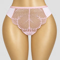 4199 String Rose Pâle Dentelle Éventail Brodée – Douceur Radieuse. Taille XL