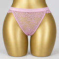 4192 Culotte Rose Pâle Dentelle Florale Fine – Délicatesse Romantique. Taille L