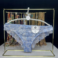 4108 Culotte Bleu Ciel Dentelle Intégrale & Petit Nœud – Douceur Éthérée. Taille M