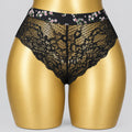 4169 Culotte Hipster Noire Dentelle Florale Ceinture Fleurie – Romance Fleurie. Taille M/L