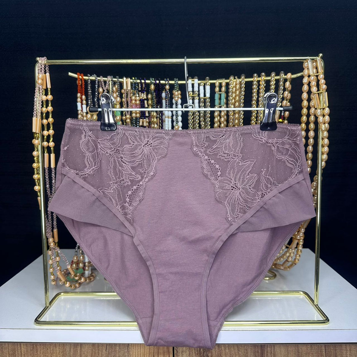 4109 Culotte Coton & Dentelle Florale – Confort et Élégance Discrète. Taille M