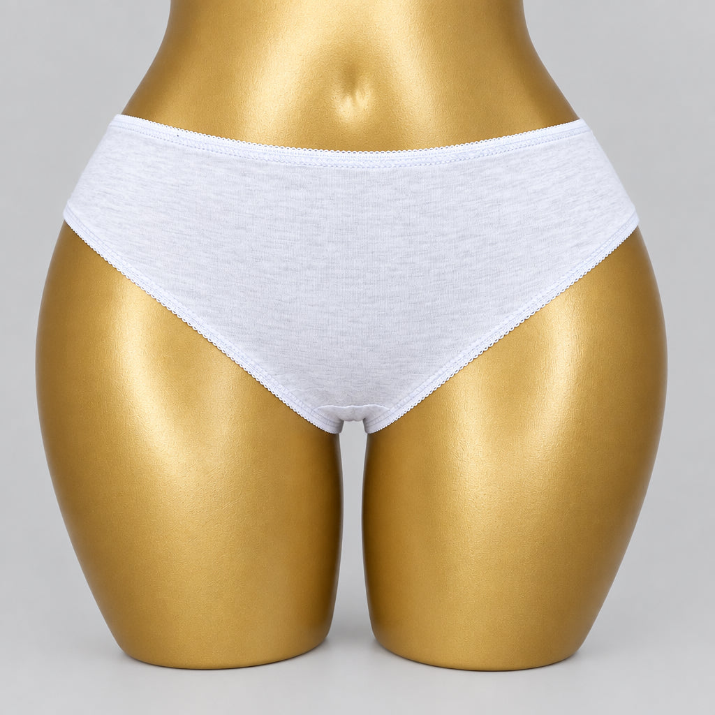 4190 Culotte Grise Chinée Coton Basique – Confort Essentiel. Taille L