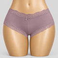 4173 Culotte Shorty Mauve Satinée Bordure Dentelle - Élégance Poudrée. Taille S/M