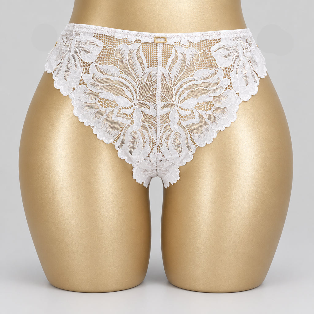 4165 Culotte Shorty Rose Poudré Dentelle Florale – Grâce Féminine. Taille S/M
