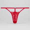 4156 String Rouge Dentelle Fleurie – Passion Audacieuse. Taille S/M